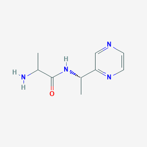 2-amino-N-[(1S)-1-pyrazin-2-ylethyl]propanamide