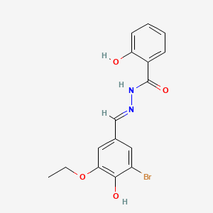 molecular formula C16H15BrN2O4 B1190301 N'-(3-bromo-5-ethoxy-4-hydroxybenzylidene)-2-hydroxybenzohydrazide 