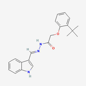 molecular formula C21H23N3O2 B1190306 2-(2-tert-butylphenoxy)-N'-(1H-indol-3-ylmethylene)acetohydrazide 