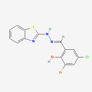molecular formula C14H9BrClN3OS B1190325 3-Bromo-5-chloro-2-hydroxybenzaldehyde 1,3-benzothiazol-2-ylhydrazone 
