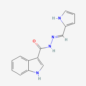 molecular formula C14H12N4O B1190340 N'-(1H-pyrrol-2-ylmethylene)-1H-indole-3-carbohydrazide 