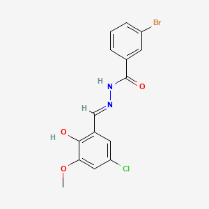 molecular formula C15H12BrClN2O3 B1190351 3-bromo-N'-(5-chloro-2-hydroxy-3-methoxybenzylidene)benzohydrazide 