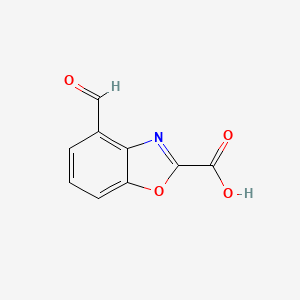 molecular formula C9H5NO4 B11903518 4-Formylbenzo[d]oxazole-2-carboxylic acid 