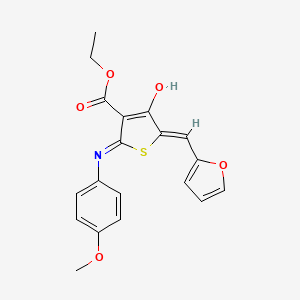 Ethyl 5-(2-furylmethylene)-2-(4-methoxyanilino)-4-oxo-4,5-dihydrothiophene-3-carboxylate