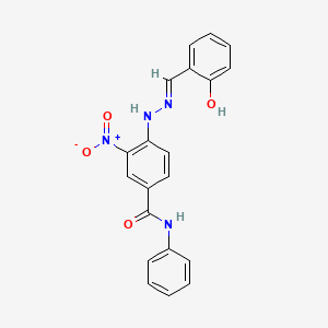 4-[2-(2-hydroxybenzylidene)hydrazino]-3-nitro-N-phenylbenzamide