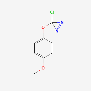 molecular formula C8H7ClN2O2 B11903628 3-Chloro-3-(4-methoxyphenoxy)-3H-diazirene CAS No. 651306-42-2