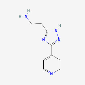 molecular formula C9H11N5 B11903677 2-(3-pyridin-4-yl-1H-1,2,4-triazol-5-yl)ethanamine 