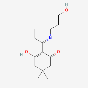 molecular formula C14H23NO3 B1190369 2-{1-[(3-Hydroxypropyl)amino]propylidene}-5,5-dimethyl-1,3-cyclohexanedione 