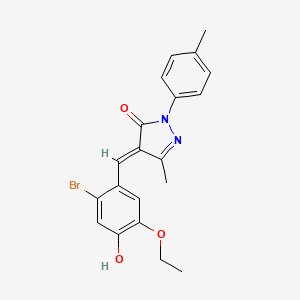 molecular formula C20H19BrN2O3 B1190374 4-(2-bromo-5-ethoxy-4-hydroxybenzylidene)-5-methyl-2-(4-methylphenyl)-2,4-dihydro-3H-pyrazol-3-one 