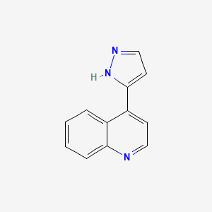 molecular formula C12H9N3 B11903754 4-(1H-pyrazol-5-yl)quinoline 