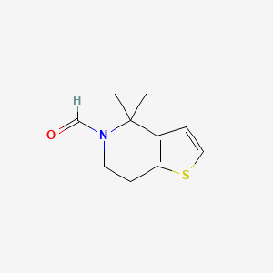 molecular formula C10H13NOS B11903764 4,4-Dimethyl-6,7-dihydrothieno[3,2-c]pyridine-5(4H)-carbaldehyde 