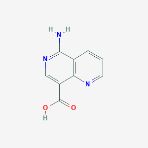 molecular formula C9H7N3O2 B11903857 5-Amino-1,6-naphthyridine-8-carboxylic acid 