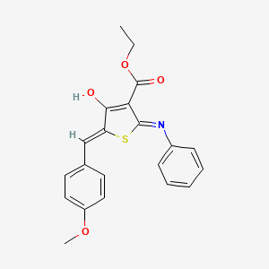 molecular formula C21H19NO4S B1190403 Ethyl 2-anilino-5-(4-methoxybenzylidene)-4-oxo-4,5-dihydro-3-thiophenecarboxylate 