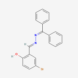 molecular formula C20H15BrN2O B1190419 4-bromo-2-{(E)-[(diphenylmethylidene)hydrazinylidene]methyl}phenol 