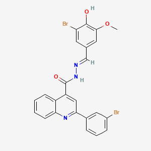 molecular formula C24H17Br2N3O3 B1190430 N'-(3-bromo-4-hydroxy-5-methoxybenzylidene)-2-(3-bromophenyl)-4-quinolinecarbohydrazide 