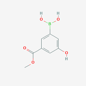 molecular formula C8H9BO5 B11904412 (3-Hydroxy-5-(methoxycarbonyl)phenyl)boronic acid 