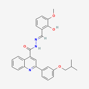 molecular formula C28H27N3O4 B1190458 N'-(2-hydroxy-3-methoxybenzylidene)-2-(3-isobutoxyphenyl)-4-quinolinecarbohydrazide 