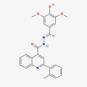 molecular formula C26H23N3O4 B1190462 N'-(4-hydroxy-3,5-dimethoxybenzylidene)-2-(2-methylphenyl)-4-quinolinecarbohydrazide 