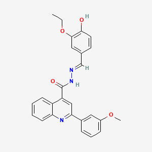 N'-(3-ethoxy-4-hydroxybenzylidene)-2-(3-methoxyphenyl)-4-quinolinecarbohydrazide