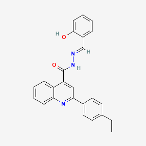 molecular formula C25H21N3O2 B1190480 2-(4-ethylphenyl)-N'-(2-hydroxybenzylidene)-4-quinolinecarbohydrazide 