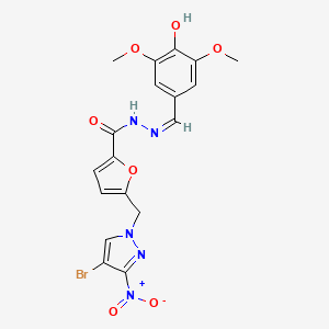 5-({4-bromo-3-nitro-1H-pyrazol-1-yl}methyl)-N'-(4-hydroxy-3,5-dimethoxybenzylidene)-2-furohydrazide