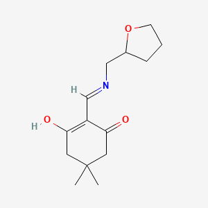 molecular formula C14H21NO3 B1190501 5,5-Dimethyl-2-{[(tetrahydro-2-furanylmethyl)amino]methylene}-1,3-cyclohexanedione 