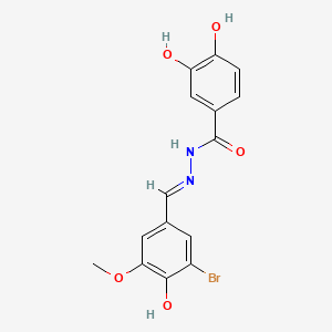 molecular formula C15H13BrN2O5 B1190506 N'-(3-bromo-4-hydroxy-5-methoxybenzylidene)-3,4-dihydroxybenzohydrazide 