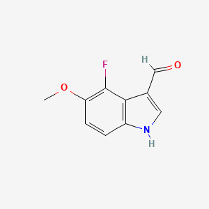 molecular formula C10H8FNO2 B11905128 4-Fluoro-5-methoxyindole-3-carboxaldehyde 