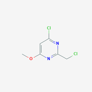 molecular formula C6H6Cl2N2O B11905205 4-Chloro-2-(chloromethyl)-6-methoxypyrimidine 