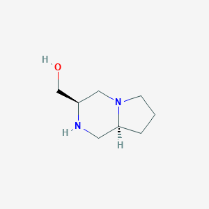 molecular formula C8H16N2O B119053 ((3R,8AS)-八氢吡咯并[1,2-a]吡嗪-3-基)甲醇 CAS No. 155225-19-7