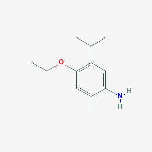 molecular formula C12H19NO B11905365 4-Ethoxy-2-methyl-5-(propan-2-yl)aniline 