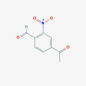 molecular formula C9H7NO4 B11905388 4-Acetyl-2-nitrobenzaldehyde CAS No. 933443-35-7