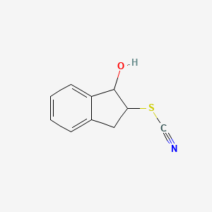 molecular formula C10H9NOS B11905480 2-thiocyanato-2,3-dihydro-1H-inden-1-ol CAS No. 379668-79-8