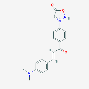 B119056 3-(4-(3-(4-(Dimethylamino)phenyl)-1-oxo-2-propenyl)phenyl)-5-hydroxy-1,2,3-oxadiazolium CAS No. 152168-00-8