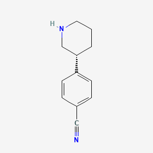 molecular formula C12H14N2 B11905669 (R)-4-(Piperidin-3-yl)benzonitrile 