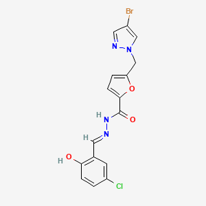 5-[(4-bromo-1H-pyrazol-1-yl)methyl]-N'-(5-chloro-2-hydroxybenzylidene)-2-furohydrazide