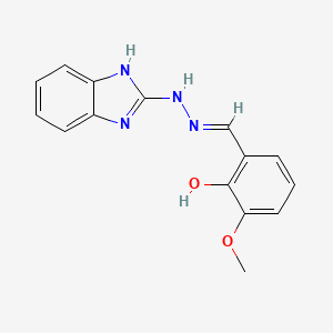 molecular formula C15H14N4O2 B1190591 2-hydroxy-3-methoxybenzaldehyde 1H-benzimidazol-2-ylhydrazone 