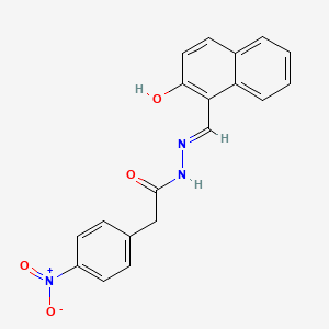 molecular formula C19H15N3O4 B1190605 N'-[(2-hydroxy-1-naphthyl)methylene]-2-{4-nitrophenyl}acetohydrazide 