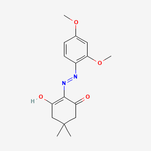 molecular formula C16H20N2O4 B1190606 2-[(2,4-Dimethoxyphenyl)hydrazinylidene]-5,5-dimethylcyclohexane-1,3-dione 