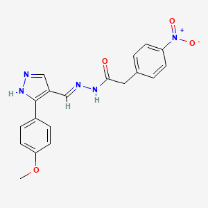 2-{4-nitrophenyl}-N'-{[3-(4-methoxyphenyl)-1H-pyrazol-4-yl]methylene}acetohydrazide