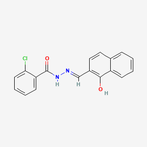 molecular formula C18H13ClN2O2 B1190631 2-chloro-N'-[(1-hydroxy-2-naphthyl)methylene]benzohydrazide 