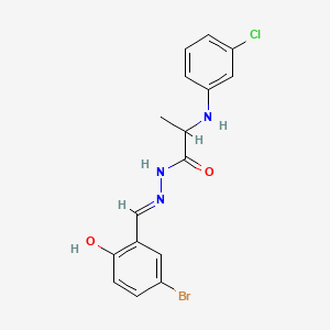 molecular formula C16H15BrClN3O2 B1190652 N'-(5-bromo-2-hydroxybenzylidene)-2-(3-chloroanilino)propanohydrazide 