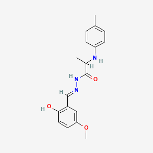 molecular formula C18H21N3O3 B1190654 N'-(2-hydroxy-5-methoxybenzylidene)-2-(4-toluidino)propanohydrazide 