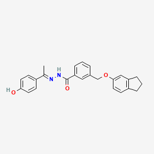 molecular formula C25H24N2O3 B1190663 3-[(2,3-dihydro-1H-inden-5-yloxy)methyl]-N'-[1-(4-hydroxyphenyl)ethylidene]benzohydrazide 