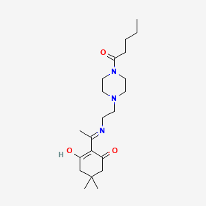 5,5-Dimethyl-2-(1-{[2-(4-pentanoyl-1-piperazinyl)ethyl]amino}ethylidene)-1,3-cyclohexanedione