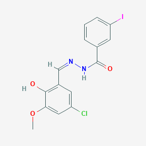 molecular formula C15H12ClIN2O3 B1190689 N'-(5-chloro-2-hydroxy-3-methoxybenzylidene)-3-iodobenzohydrazide 