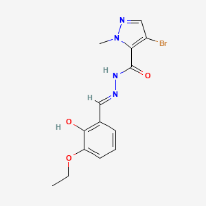 molecular formula C14H15BrN4O3 B1190732 4-bromo-N'-(3-ethoxy-2-hydroxybenzylidene)-1-methyl-1H-pyrazole-5-carbohydrazide 