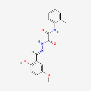 molecular formula C17H17N3O4 B1190739 2-[2-(2-hydroxy-5-methoxybenzylidene)hydrazino]-N-(2-methylphenyl)-2-oxoacetamide 