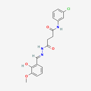 molecular formula C18H18ClN3O4 B1190740 N-(3-chlorophenyl)-4-[2-(2-hydroxy-3-methoxybenzylidene)hydrazino]-4-oxobutanamide 