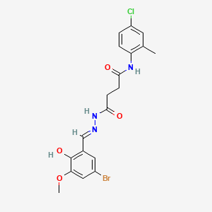 molecular formula C19H19BrClN3O4 B1190741 4-[2-(5-bromo-2-hydroxy-3-methoxybenzylidene)hydrazino]-N-(4-chloro-2-methylphenyl)-4-oxobutanamide 